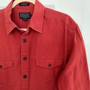 Pendleton Forester Rust Orange Red Long Sleeve Button Down Shirt / Shacket